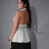 Backless Halter ethnic peplum tops