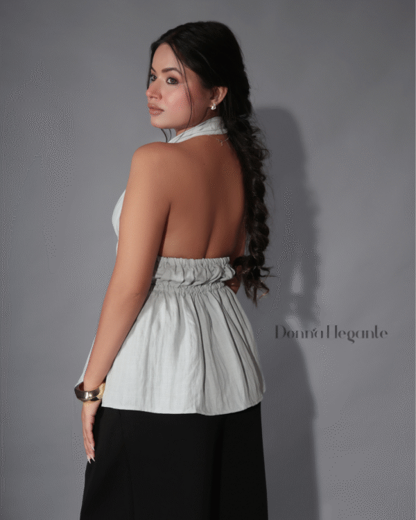 Backless Halter ethnic peplum tops