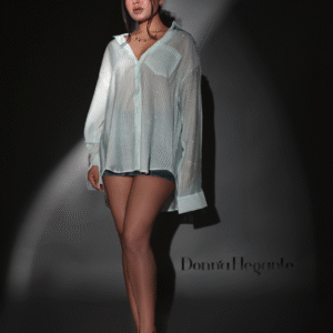 Oversized Sheer Striped Shirt for Women